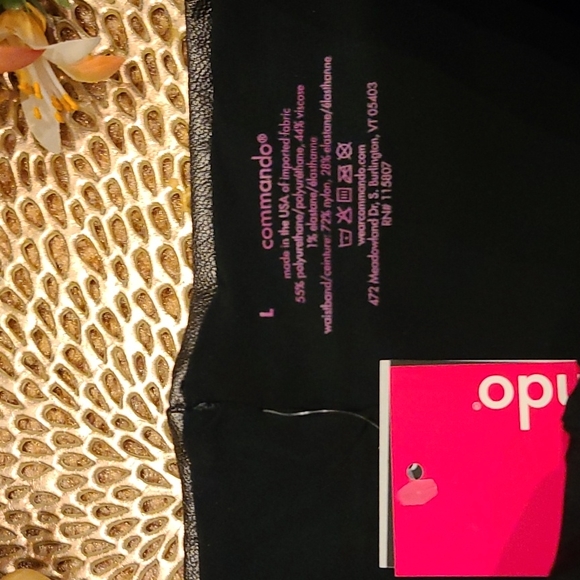 Commando Faux Leather "Perfect Control" Metallic Gunmetal Leggings Size: L - Picture 4 of 4